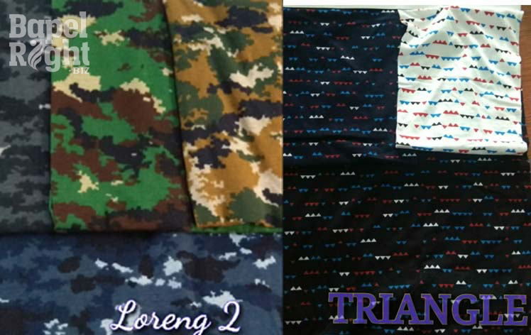 Motif Cotton Loreng doreng tentara dan triangle