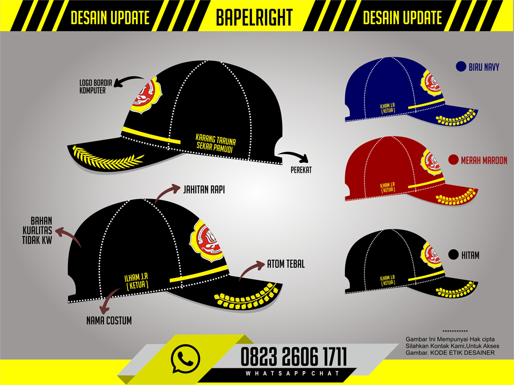 desain topi karang taruna