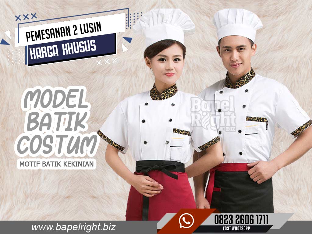 Baju Pelayan Restoran Korea model batik