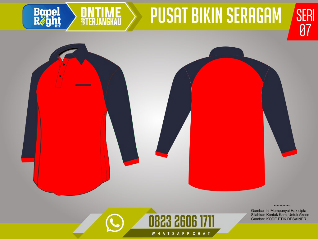 Desain kaos berkerah polos merah navy