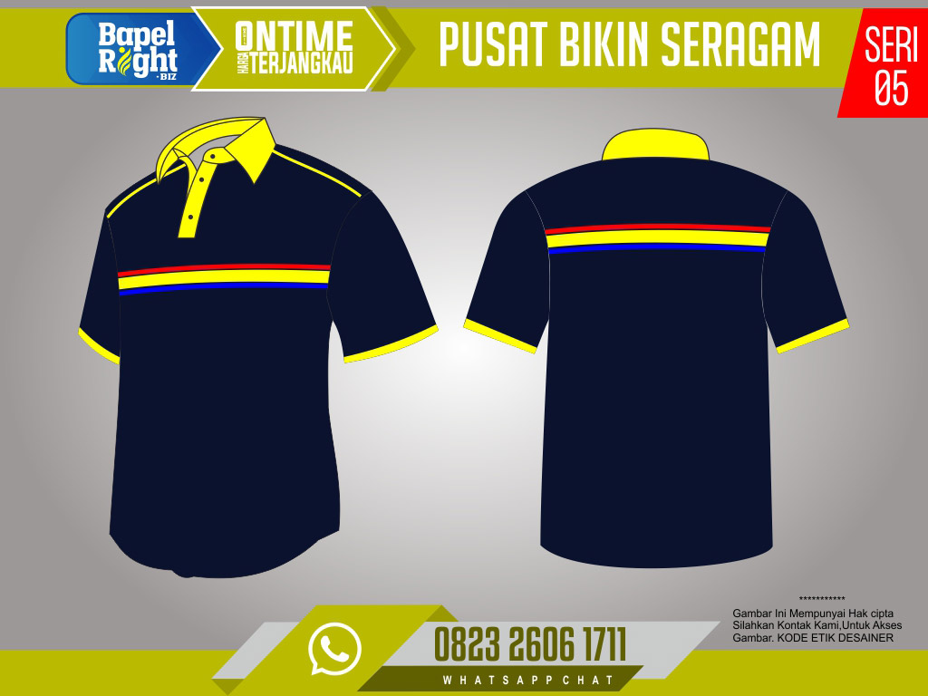 Desain kaos polo hitam kombinasi