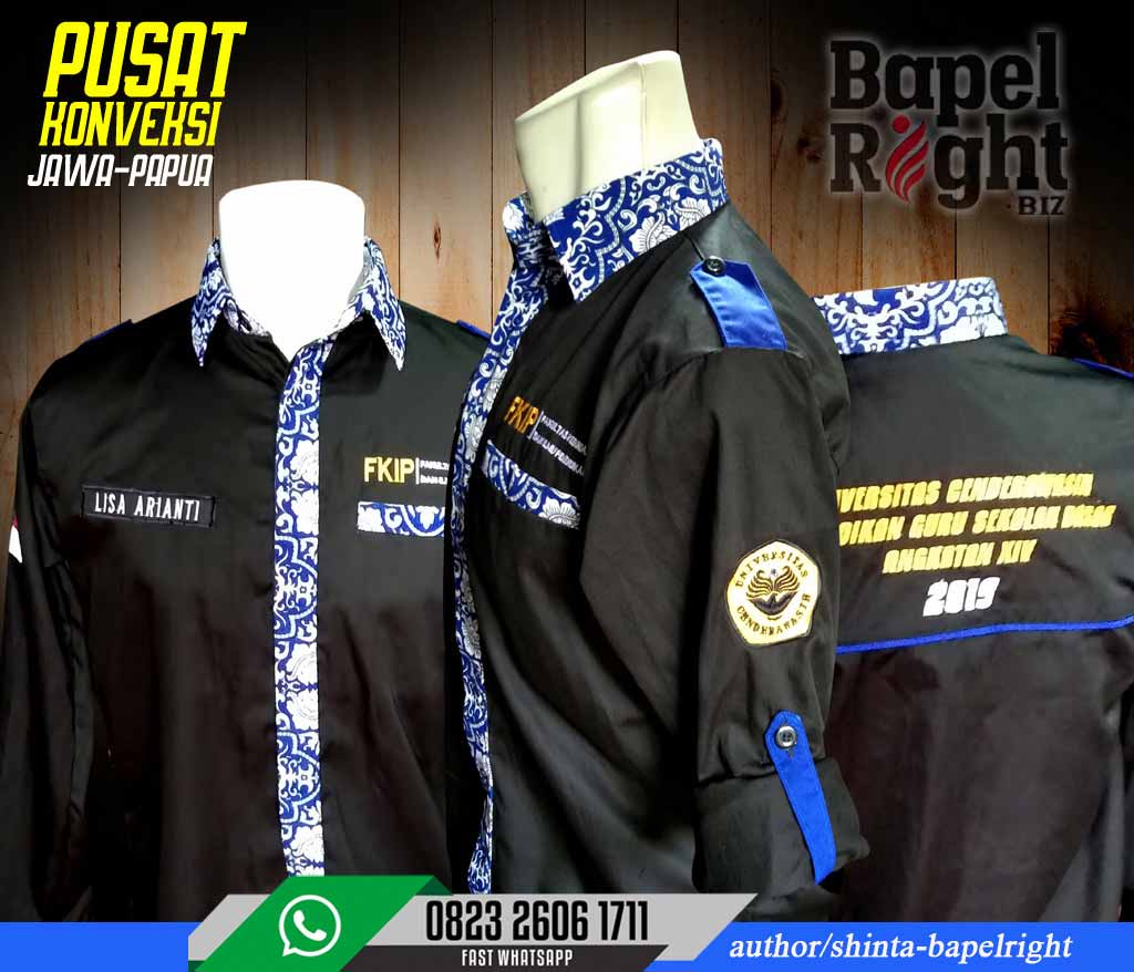 Desain Baju Batik Kombinasi