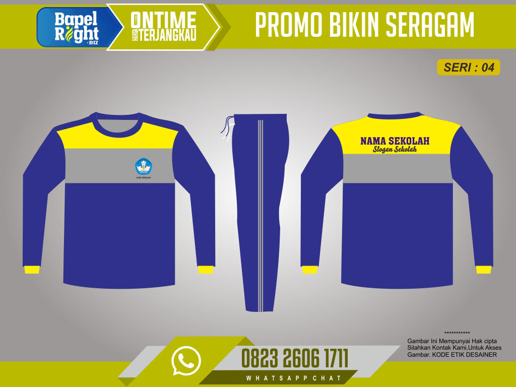 kaos olahraga sd lengan panjang