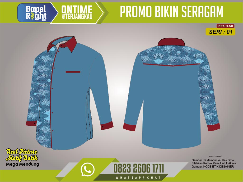 Desain Baju PDH Batik terbaru