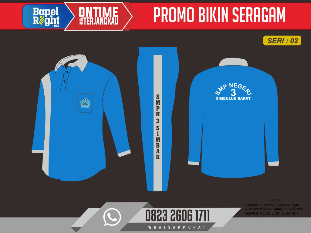 Baju Olahraga SMPN 3 lengan panjang