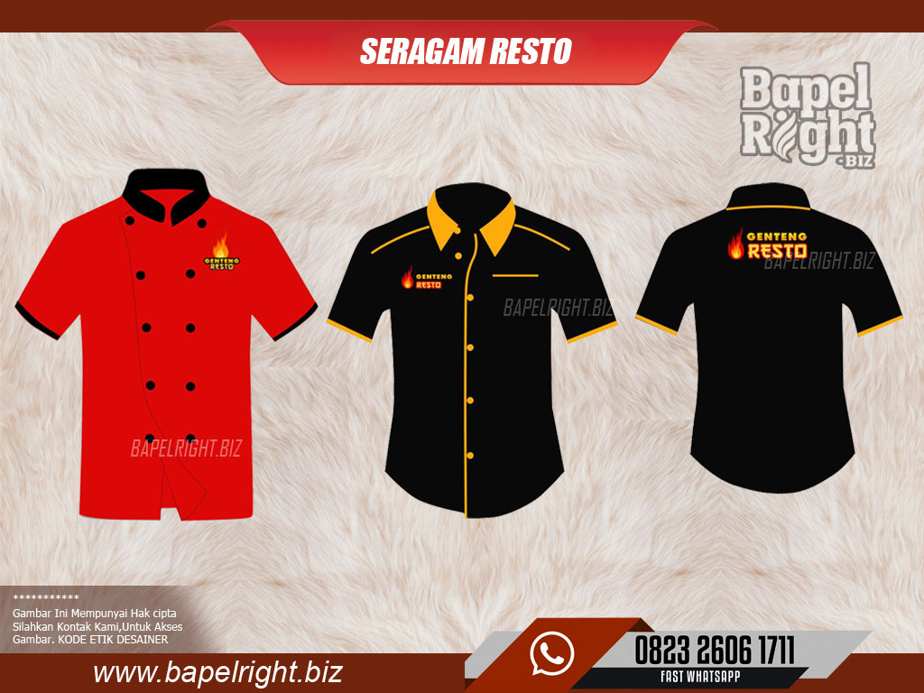 Desain Baju Chef dan Waiters Resto