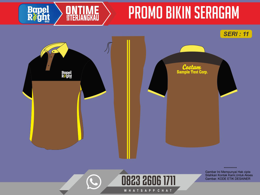 Model Kaos Olahraga Terbaru 2023 warna coklat kuning dan hitam