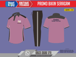 Model Kaos Olahraga Terbaru 2023 warna pink muda hitam dan list putih
