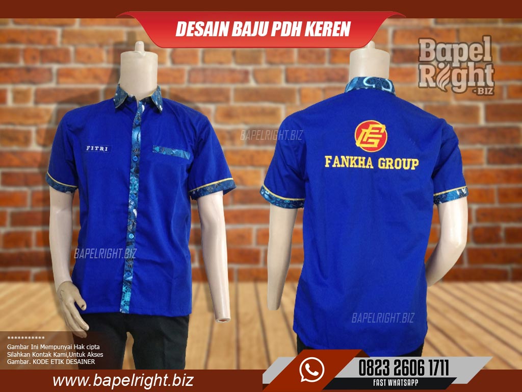 Desain Baju PDH Kombinasi Batik