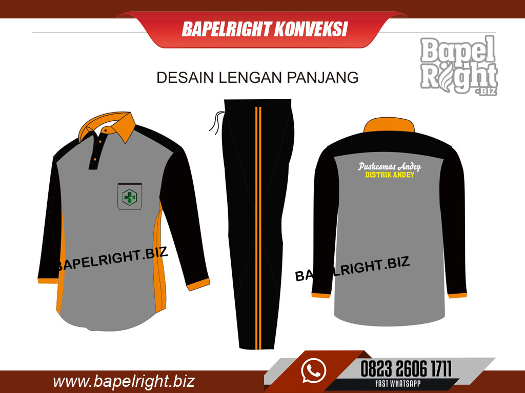 Desain Baju Olahraga Puskesmas Lengan Panjang