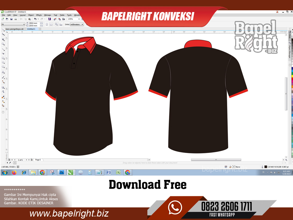 Mockup Kaos Hitam Polos HD