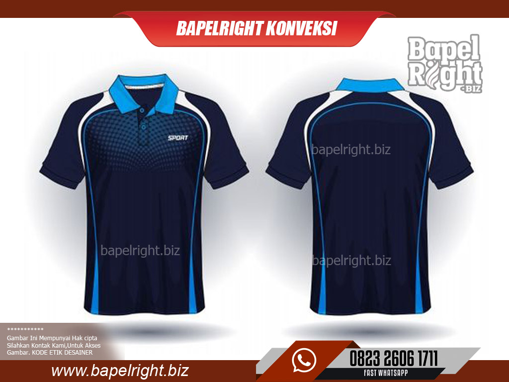 Kaos Polo Warna Biru hitam