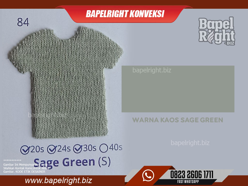 Warna Kaos Sage Green