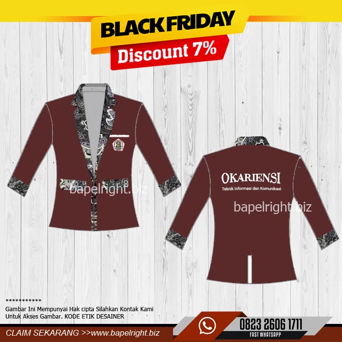 Jas almamater Kombinasi batik