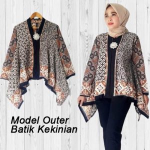 model outer batik kekinian