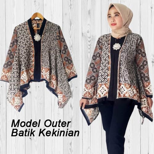 model outer batik kekinian