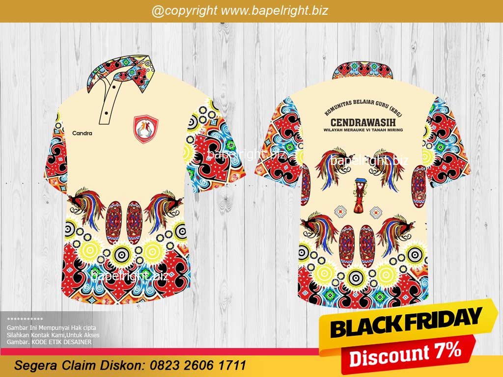 Jersey Batik Motif burung Cendrawasih Papua