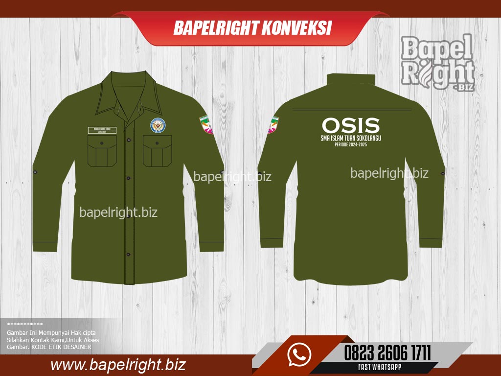 desain baju pdh warna hijau army