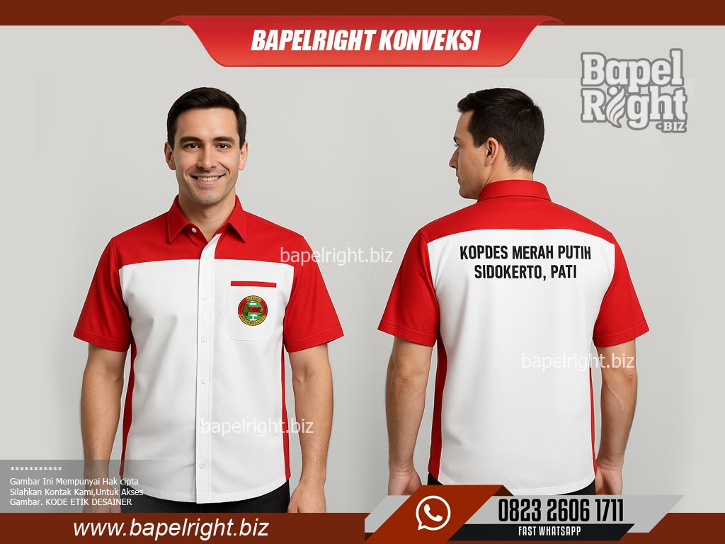 kemeja koperasi merah putih