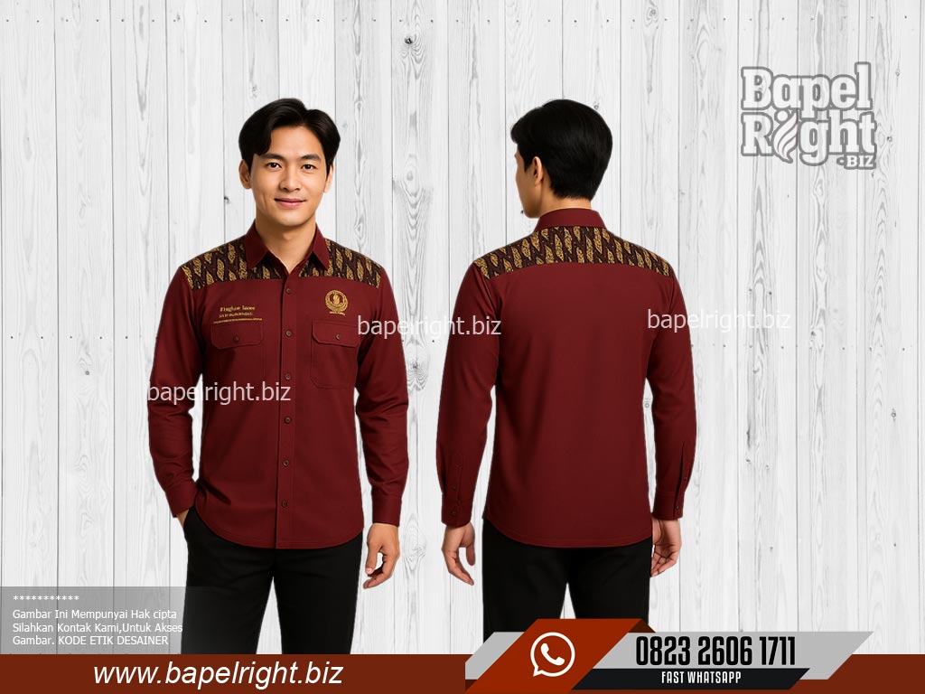 model-warna-baju-pdh-merah-maroon-dan-kombinasi-batik