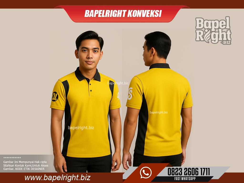 warna kaos berkerah Kuning Cerah