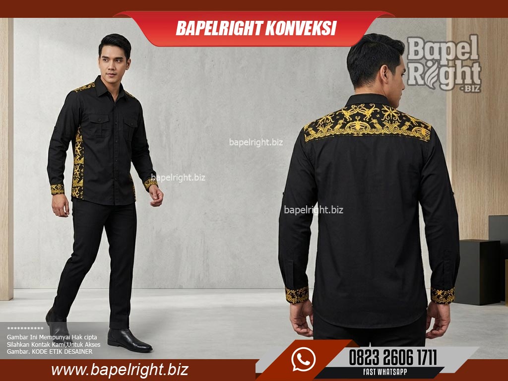Model Baju PDH kombinasi batik kalimantan