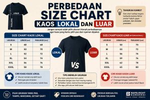 Perbedaan Size Chart Kaos Lokal dan Luar