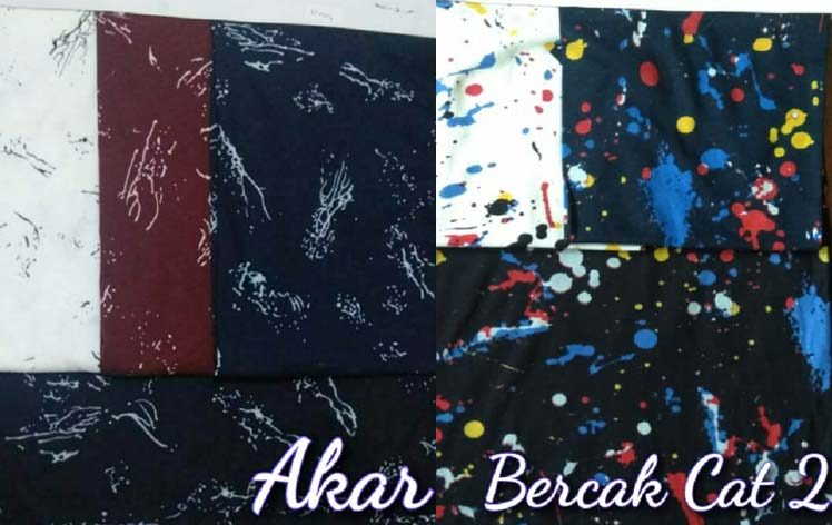 motif cotton akar dan bercak cat