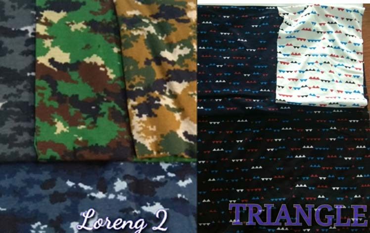 Motif Cotton Printing loreng Doreng dan triangle